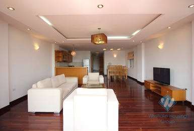 2 bedroom serviced apartment with big balcony for rent in Truc Bach